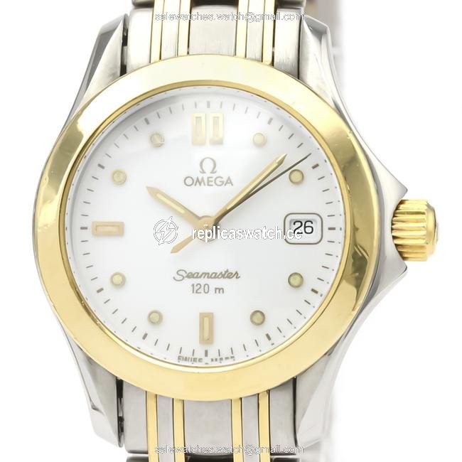 Omega Seamaster Quartz Stainless Steel Yellow Gold (18k) Womens Sports Watch Omega Seamaster Quartz Stainless Steel Yellow Gold (18k) Womens Sports Watch