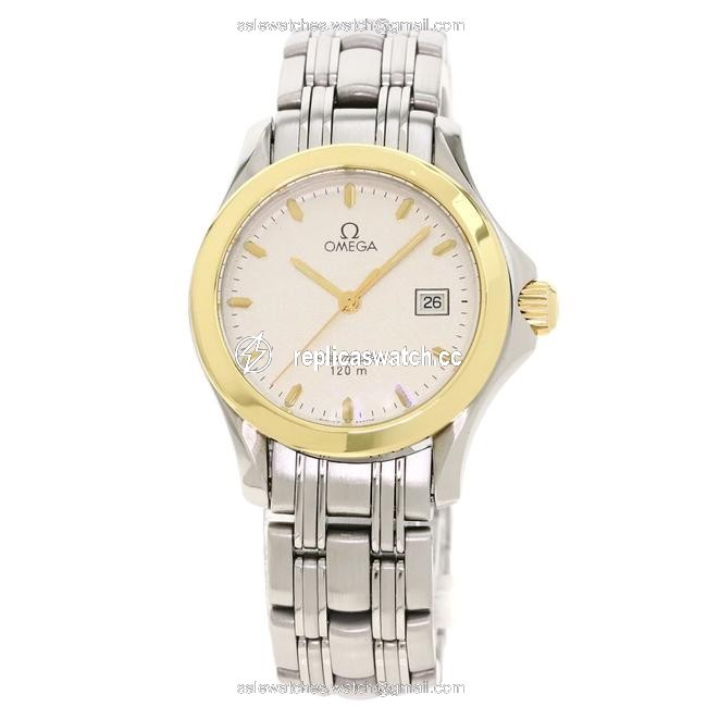 Omega Seamaster Stainless Steel K18 Yellow Gold Ladies Watch Omega Seamaster Stainless Steel K18 Yellow Gold Ladies Watch