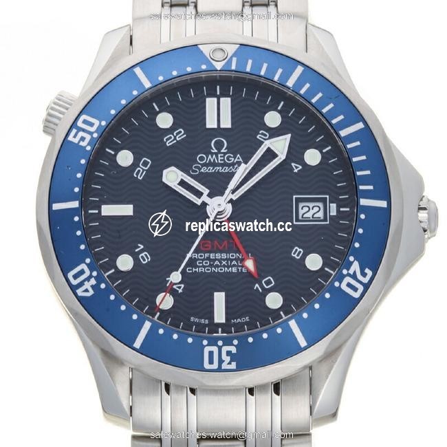 Omega Seamaster Diver 300m Co-axial Gmt 41mm Mens 2535.80.00 Stainless Steel Blue Dial Watch Omega Seamaster Diver 300m Co-axial Gmt 41mm Mens 2535.80.00 Stainless Steel Blue Dial Watch