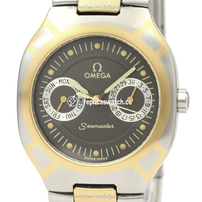 Omega Seamaster Quartz Stainless Steel Yellow Gold (18k) Mens Dress 396.1022 Watch Omega Seamaster Quartz Stainless Steel Yellow Gold (18k) Mens Dress 396.1022 Watch