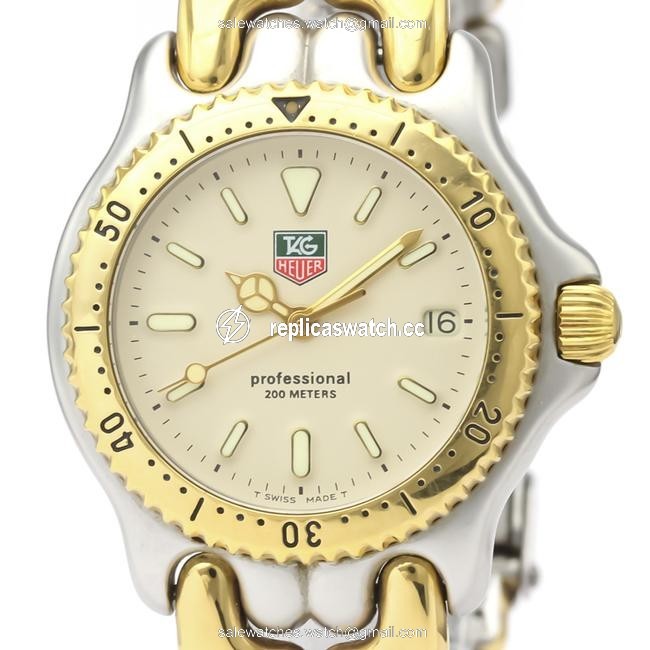 TAG Heuer Sel 200m Gold Plated Steel Mid Size S95.713 Watch TAG Heuer Sel 200m Gold Plated Steel Mid Size S95.713 Watch