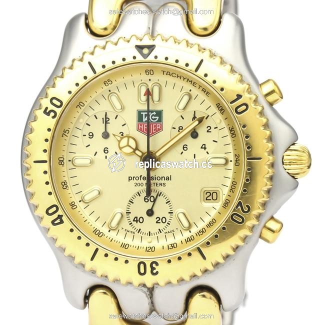 TAG Heuer Sel Quartz Gold Plated Stainless Steel Mens Sports S35.406 Watch TAG Heuer Sel Quartz Gold Plated Stainless Steel Mens Sports S35.406 Watch