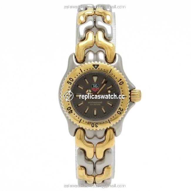TAG Heuer Cell Date Series Gray Dial Stainless Steel Gold Plated Combination Ladies Quartz S95.208 Watch TAG Heuer Cell Date Series Gray Dial Stainless Steel Gold Plated Combination Ladies Quartz S95.208 Watch