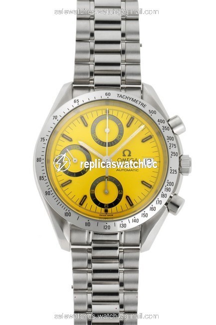 Omega Speedmaster Date Michael Schumacher 3511.12 Yellow Dial Stainless Steel Watch Omega Speedmaster Date Michael Schumacher 3511.12 Yellow Dial Stainless Steel Watch