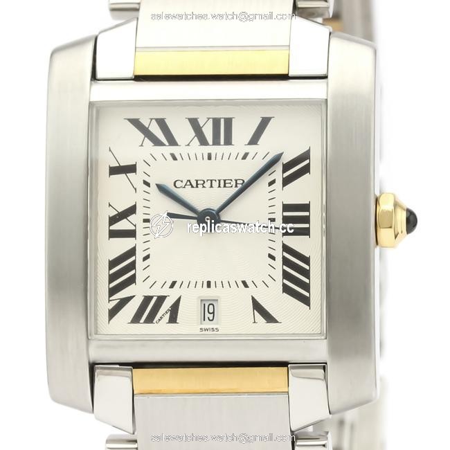 Cartier Tank Francaise Stainless Steel Yellow Gold (18k) Mens Dress W51005q4 Watch Cartier Tank Francaise Stainless Steel Yellow Gold (18k) Mens Dress W51005q4 Watch
