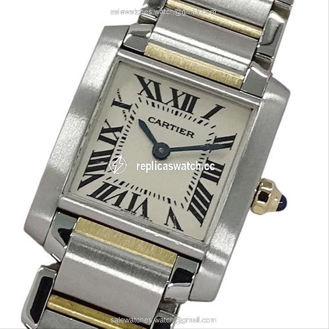 Cartier Gold / Silver 2384 W51007q4 Tank Francaise Quartz Combi Ladies Watch Cartier Gold / Silver 2384 W51007q4 Tank Francaise Quartz Combi Ladies Watch