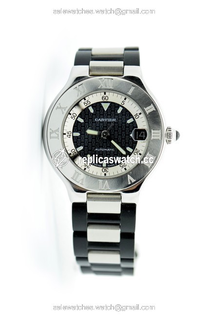 Cartier Black 36mm 2427 Autoscaph Mens Unisex 863145 Watch Cartier Black 36mm 2427 Autoscaph Mens Unisex 863145 Watch