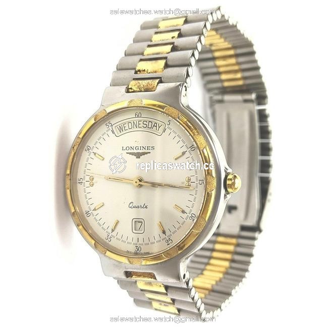 Longines Silver X Gold 32mm Coquest Daydate 862596 Watch Longines Silver X Gold 32mm Coquest Daydate 862596 Watch