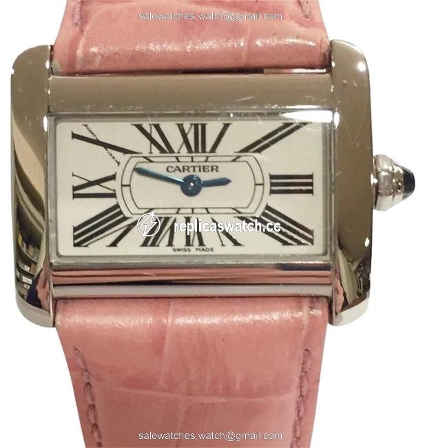 Cartier Silver Black Unisex Tank Divan 2600 Watch Cartier Silver Black Unisex Tank Divan 2600 Watch