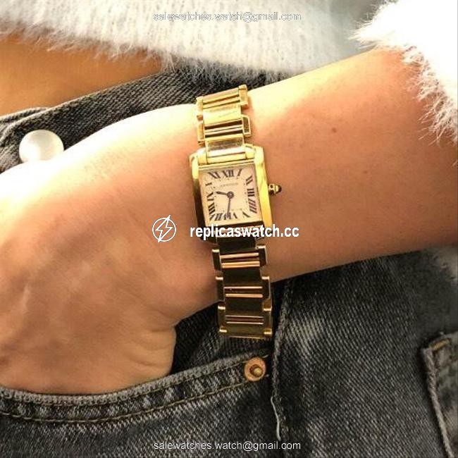 Cartier Great Condition Tank Francaise 18 Karat Yellow Gold Ladies Wrist Watch Cartier Great Condition Tank Francaise 18 Karat Yellow Gold Ladies Wrist Watch
