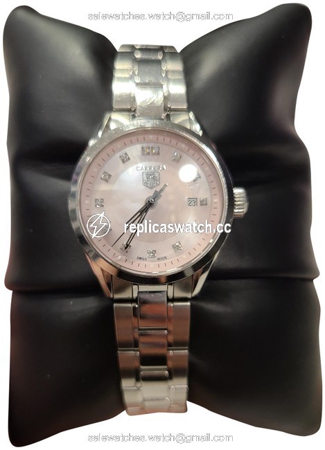 TAG Heuer Silver Mother Pearl Pink Woman Carrera Watch TAG Heuer Silver Mother Pearl Pink Woman Carrera Watch