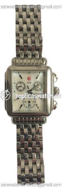 Michele Silver Stainless Steel Deco Watch Michele Silver Stainless Steel Deco Watch