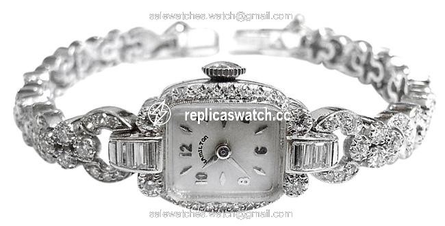 Hamilton Vintage Platinum with 128 Diamonds with Mechanical Movement Watch Hamilton Vintage Platinum with 128 Diamonds with Mechanical Movement Watch