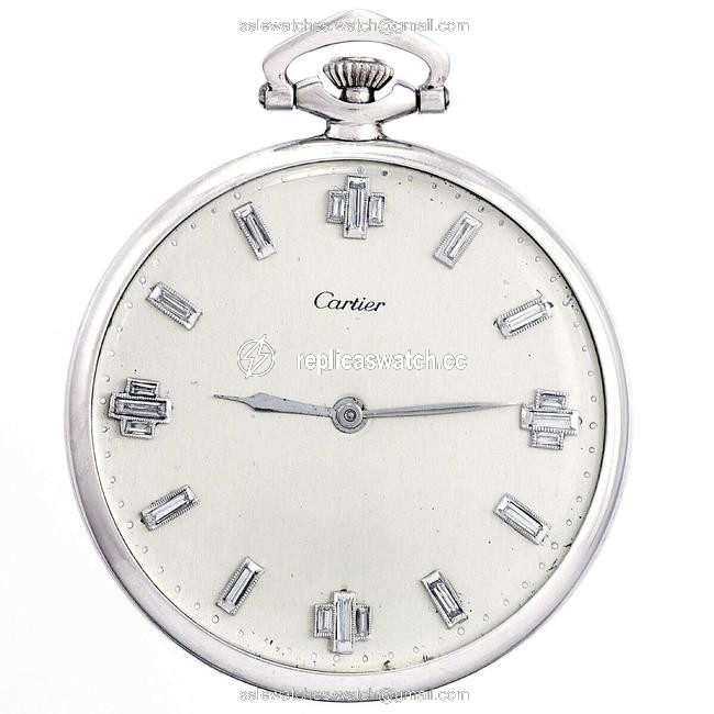 Cartier Platinum Ultra Rare Vintage Diamond Thin Pocket Watch Cartier Platinum Ultra Rare Vintage Diamond Thin Pocket Watch