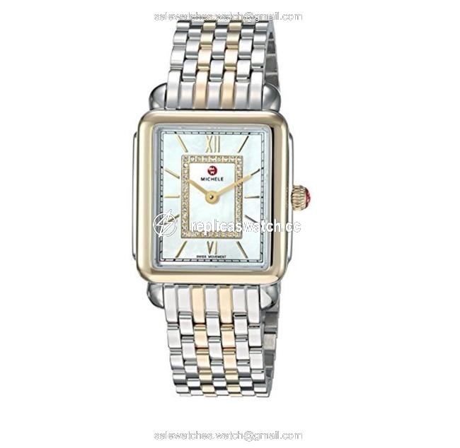 Michele Two Tone Ii Mid Diamond Dial Mww06i000024 Watch Michele Two Tone Ii Mid Diamond Dial Mww06i000024 Watch