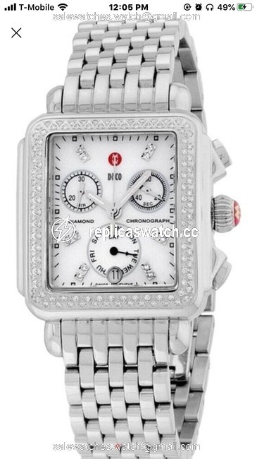 Michele Sliver Womens Mww06p000099 Deco Analog Display Swiss Quartz Watch Michele Sliver Womens Mww06p000099 Deco Analog Display Swiss Quartz Watch