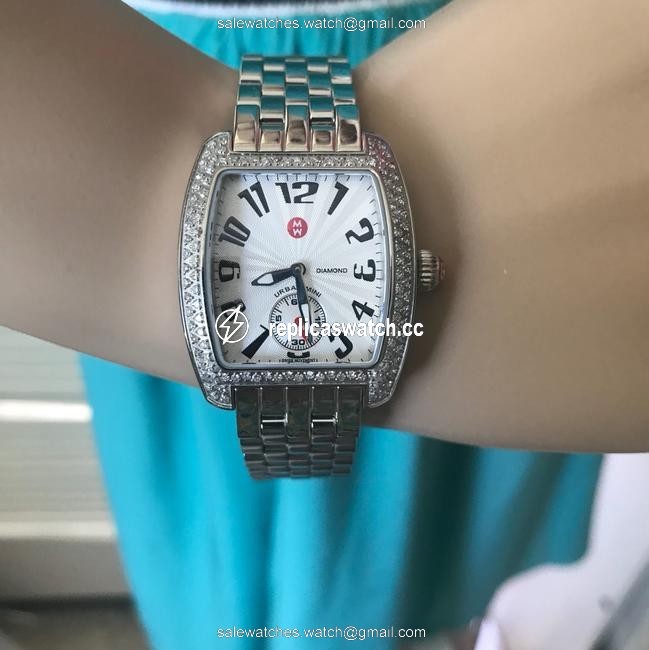 Michele Silver Nwot Urban Mini Diamond Mw02a01a2001 Watch Michele Silver Nwot Urban Mini Diamond Mw02a01a2001 Watch