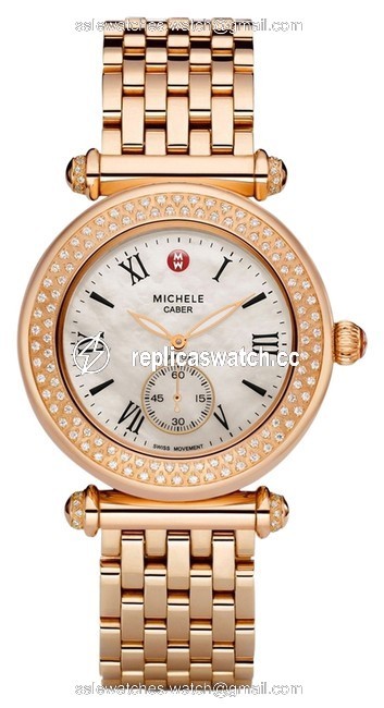 Michele Rose Gold Caber Diamond Gold-tone Mop Mww16a000044 ( Watch Michele Rose Gold Caber Diamond Gold-tone Mop Mww16a000044 ( Watch