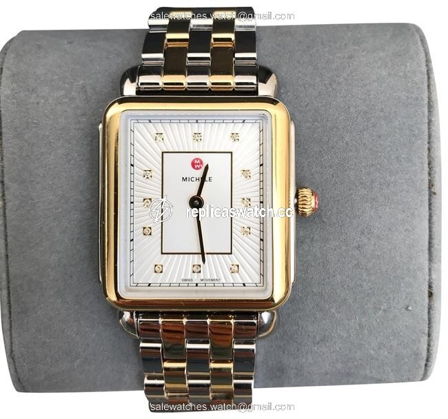 Michele Gold / Silver Deco Ii 2 Tones Mop Mww06x000027 Watch Michele Gold / Silver Deco Ii 2 Tones Mop Mww06x000027 Watch