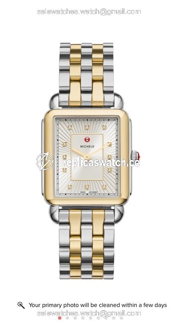 Michele Gold & Silver Deco Ii 2 Tones Mop Mww06x000027 Watch Michele Gold & Silver Deco Ii 2 Tones Mop Mww06x000027 Watch