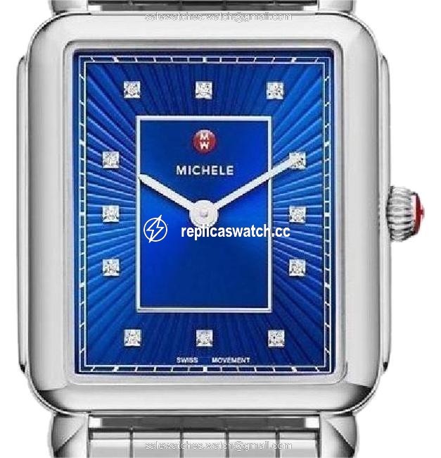 Michele Silver/ Blue Deco Ii Mop Mww06x000030 Watch Michele Silver/ Blue Deco Ii Mop Mww06x000030 Watch
