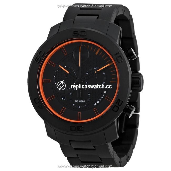 Movado Black / Orange Mens Bold Chrono Ion-plated Titanium 3600190 Watch Movado Black / Orange Mens Bold Chrono Ion-plated Titanium 3600190 Watch