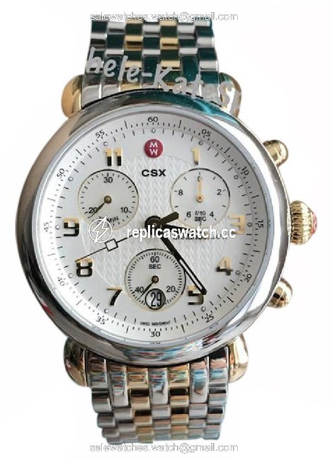 Michele Gold/ Silver Csx 39 2 Tone Mww03d000026 Watch Michele Gold/ Silver Csx 39 2 Tone Mww03d000026 Watch