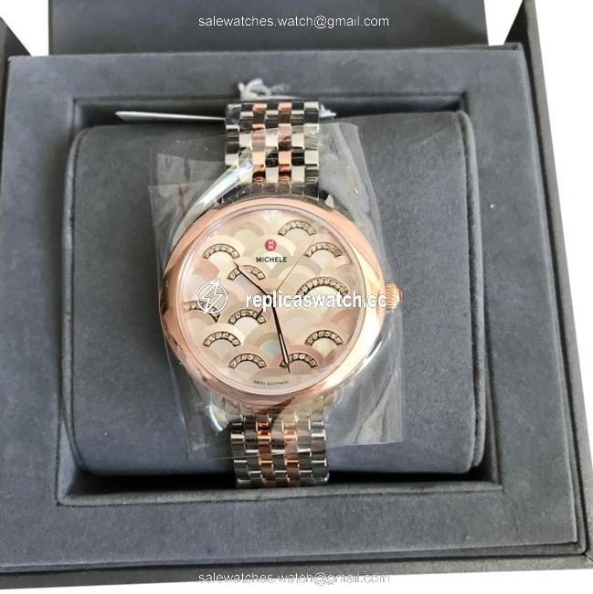 Michele Rose-gold / Silver Serein 16 Mosaic Diamond 2 Tone Mww21b000081 Watch Michele Rose-gold / Silver Serein 16 Mosaic Diamond 2 Tone Mww21b000081 Watch