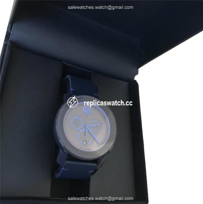Movado Navy Blue Bold Chronograph Leather Mens 3600349 Watch Movado Navy Blue Bold Chronograph Leather Mens 3600349 Watch