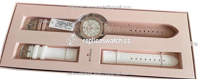 Michele Multicolor New Set Cape Rose Gold Silver Pink Topaz Chronograph Mww27e000017 Watch Michele Multicolor New Set Cape Rose Gold Silver Pink Topaz Chronograph Mww27e000017 Watch