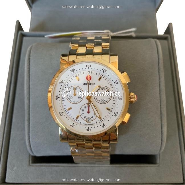 Michele Gold/ White Sport Sail Dial Mww01c000106 Watch Michele Gold/ White Sport Sail Dial Mww01c000106 Watch