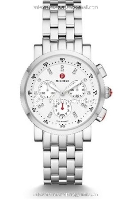 Michele Silver White Sport Sail Diamond Dial Mww01c000137 Watch Michele Silver White Sport Sail Diamond Dial Mww01c000137 Watch