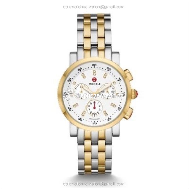 Michele Gold &silver Sport Sail 2 Tone 18k Diamond Dial Mww01c000140 Watch Michele Gold &silver Sport Sail 2 Tone 18k Diamond Dial Mww01c000140 Watch