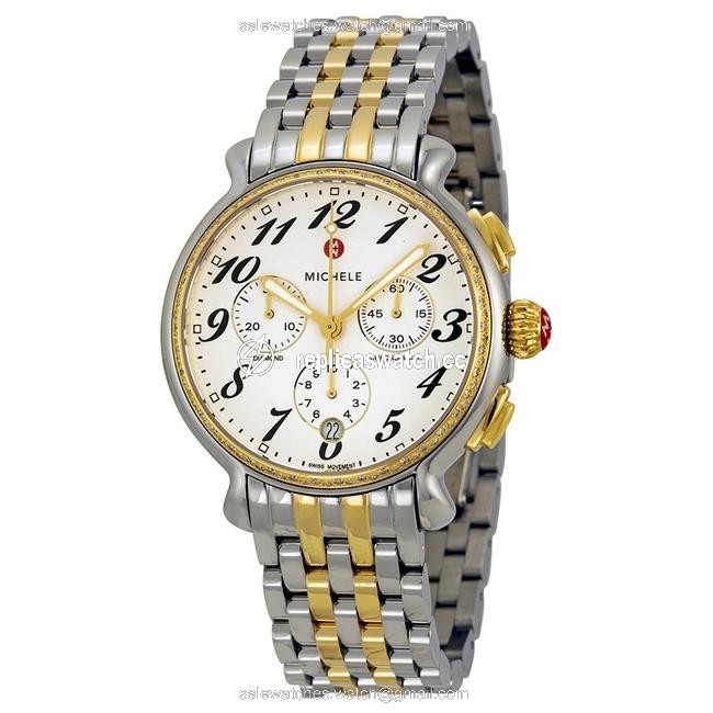 Michele Gold / Silver Fluette White Dial Two-tone Mww24a000007 Watch Michele Gold / Silver Fluette White Dial Two-tone Mww24a000007 Watch