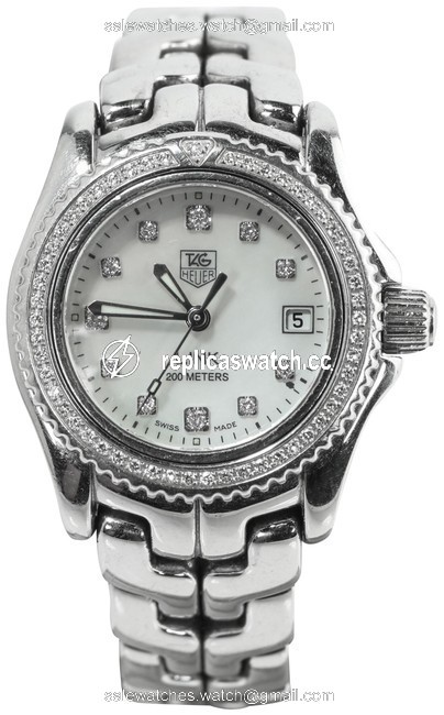 TAG Heuer White/ Steel Link Professional Mother Of Pearl/Diamond Wt141j Watch TAG Heuer White/ Steel Link Professional Mother Of Pearl/Diamond Wt141j Watch
