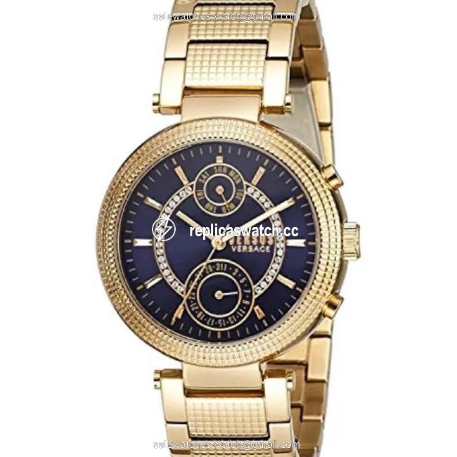 Versace Gold Blue New Womens Versus By (S79070017) Star Ferry Watch Versace Gold Blue New Womens Versus By (S79070017) Star Ferry Watch