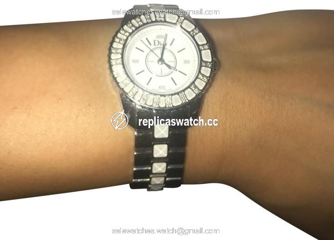 Dior White Christian Christal Diamonds Cd112113 Watch Dior White Christian Christal Diamonds Cd112113 Watch
