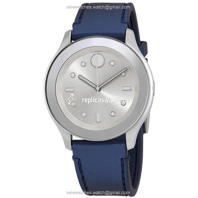 Movado Silver Dial Blue Silicone Watch Movado Silver Dial Blue Silicone Watch