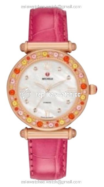 Michele New Caber Topaz Pink Sprinkles Rose Gold Diamond Dial Mw16a42b5046 Watch Michele New Caber Topaz Pink Sprinkles Rose Gold Diamond Dial Mw16a42b5046 Watch
