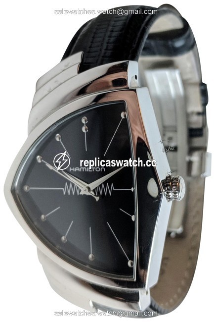 Hamilton Black Steel Ventura H244110 Quartz Mens Watch Hamilton Black Steel Ventura H244110 Quartz Mens Watch