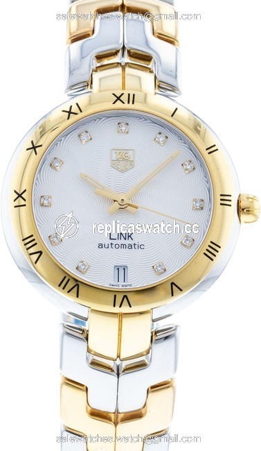 TAG Heuer Silver Guilloche Link Wat2350.bb0957 34mm Ladies Watch TAG Heuer Silver Guilloche Link Wat2350.bb0957 34mm Ladies Watch
