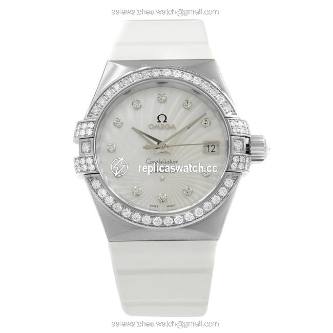 Omega 18k White Gold Constellation Mop Dial Diamond 123.57.35.20.55.005 Watch Omega 18k White Gold Constellation Mop Dial Diamond 123.57.35.20.55.005 Watch