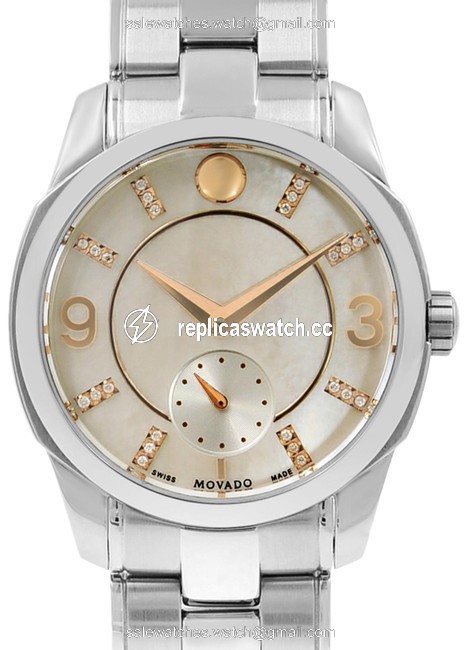 Movado Mother Of Pearl Lx Steel Diamond Quartz Ladies 0606619 Watch Movado Mother Of Pearl Lx Steel Diamond Quartz Ladies 0606619 Watch