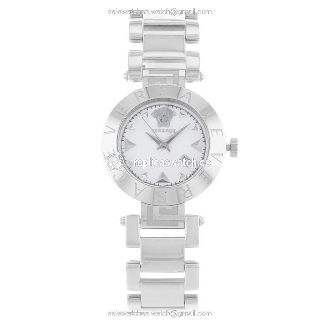 Versace White Reve Xlq99d001 S099 Dial Stainless Steel Quartz Ladies Watch Versace White Reve Xlq99d001 S099 Dial Stainless Steel Quartz Ladies Watch