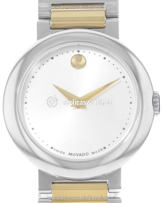 Movado White Concerto 606703 Steel and Gold Quartz Womens Watch Movado White Concerto 606703 Steel and Gold Quartz Womens Watch