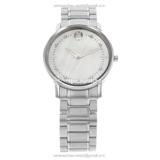 Movado Tc Museum Steel Mop Diamond Dial Quartz Ladies 0606691 Watch Movado Tc Museum Steel Mop Diamond Dial Quartz Ladies 0606691 Watch