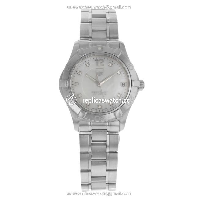 TAG Heuer Steel Aquaracer White Mother Of Pearl Dial Ladies Waf1312.ba0817 Watch TAG Heuer Steel Aquaracer White Mother Of Pearl Dial Ladies Waf1312.ba0817 Watch