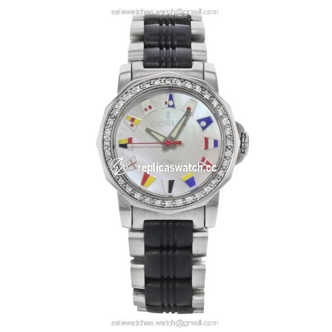 Corum Steel Admirals Cup Mop Dial Diamond Ladies 145.440.47 Watch Corum Steel Admirals Cup Mop Dial Diamond Ladies 145.440.47 Watch
