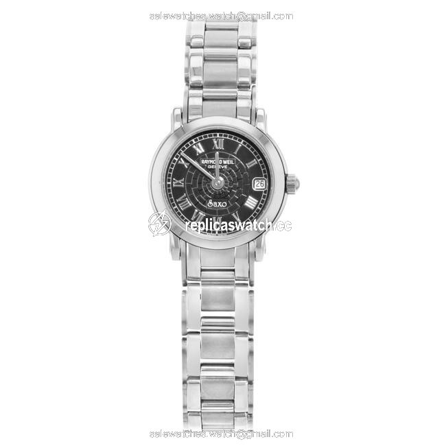 Raymond Weil Steel Black Roman Saxo Dial Quartz Ladies 9621s-br Watch Raymond Weil Steel Black Roman Saxo Dial Quartz Ladies 9621s-br Watch