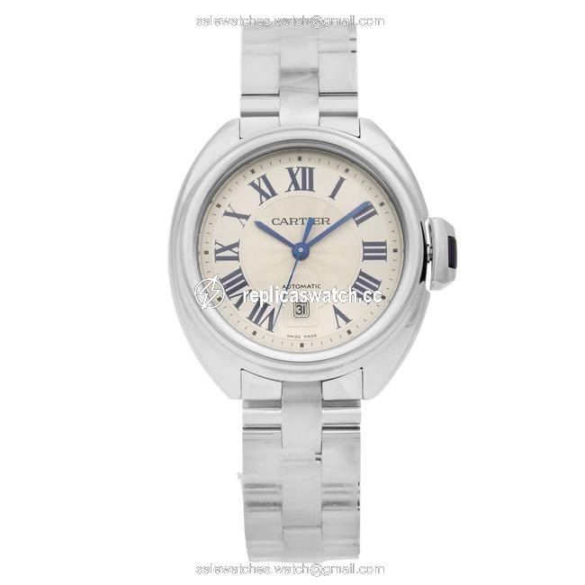 Cartier Steel Roman Cle De Silver Dial Ladies Wscl0005 Watch Cartier Steel Roman Cle De Silver Dial Ladies Wscl0005 Watch